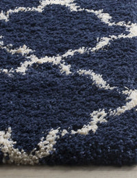 Club NAVY IVORY Retro Collection Plush Shag Rug - Image 5