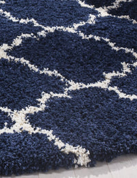 Club NAVY IVORY Retro Collection Plush Shag Rug - Image 6