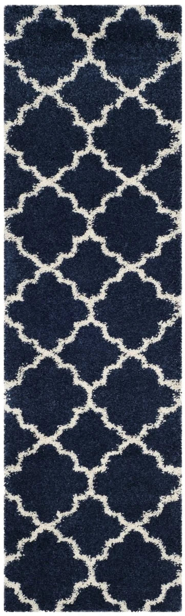 Club NAVY IVORY Retro Collection Plush Shag Rug - Image 7