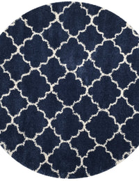 Club NAVY IVORY Retro Collection Plush Shag Rug - Image 8