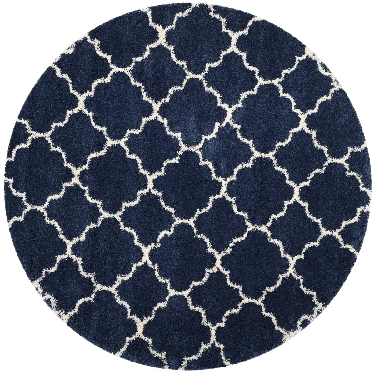 Club NAVY IVORY Retro Collection Plush Shag Rug - Image 8