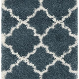Club Slate Blue, Ivory Retro Collection Plush Shag Rug - Image 7