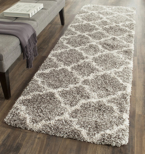 Club Slate Grey & Ivory Retro Plush Shag Rug - Image 1