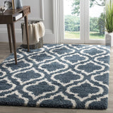 Club TEAL IVORY Retro Collection Plush Shag Rug - Image 1