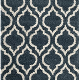 Club TEAL IVORY Retro Collection Plush Shag Rug - Image 3