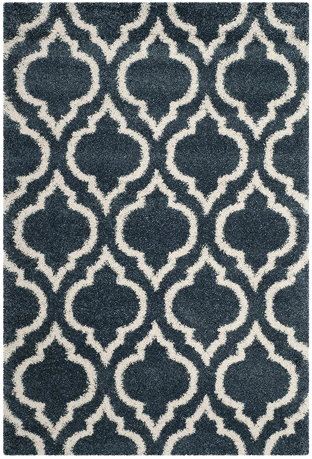 Club TEAL IVORY Retro Collection Plush Shag Rug - Image 3