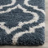 Club TEAL IVORY Retro Collection Plush Shag Rug - Image 4
