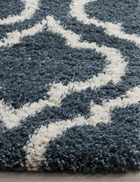 Club TEAL IVORY Retro Collection Plush Shag Rug - Image 4
