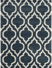 Club TEAL IVORY Retro Collection Plush Shag Rug - Image 7