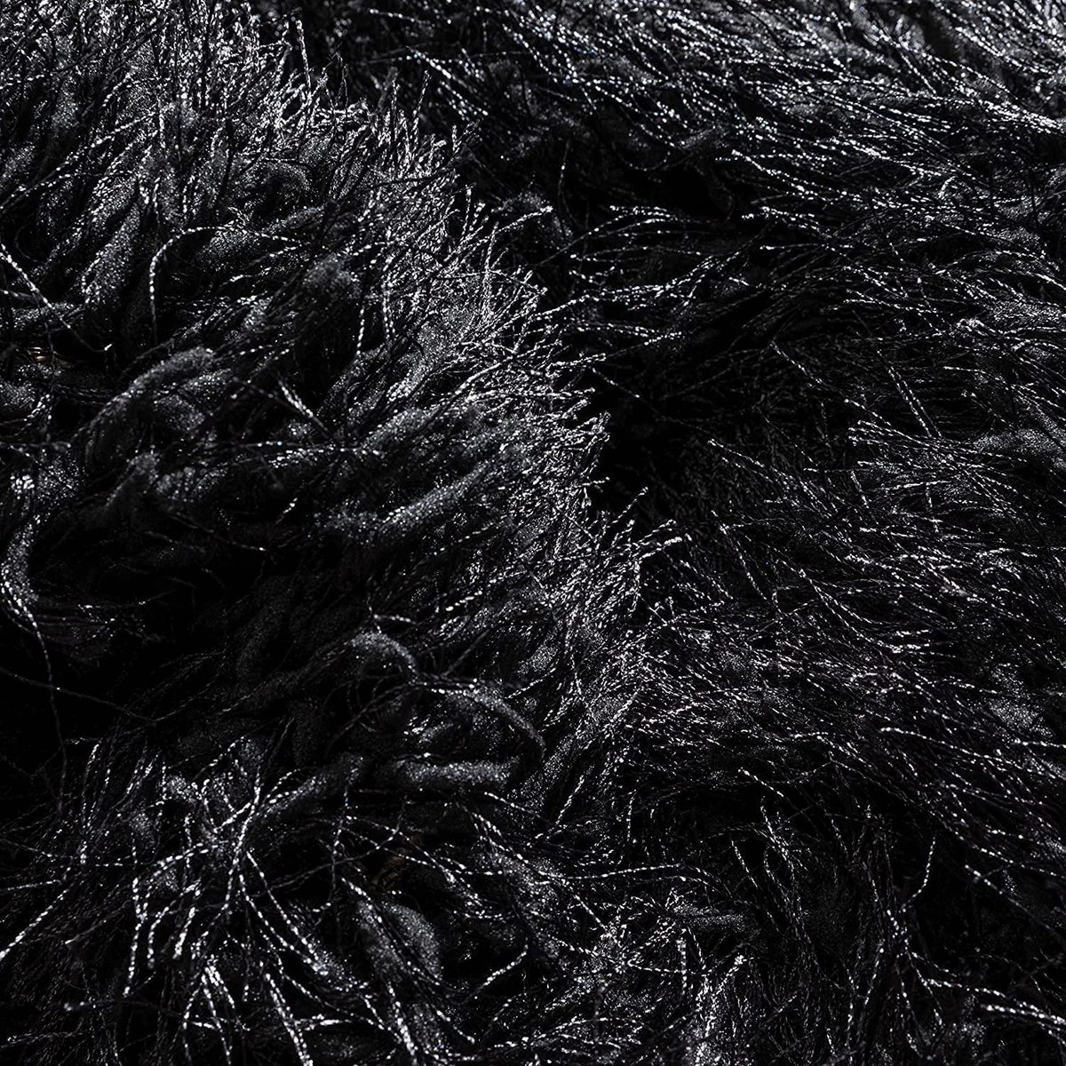 Coal Black Ombre Collection Plush Shag Rug - Image 2