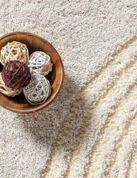 Coco Beige Ripple Collection Plush Shag Rug - Image 1