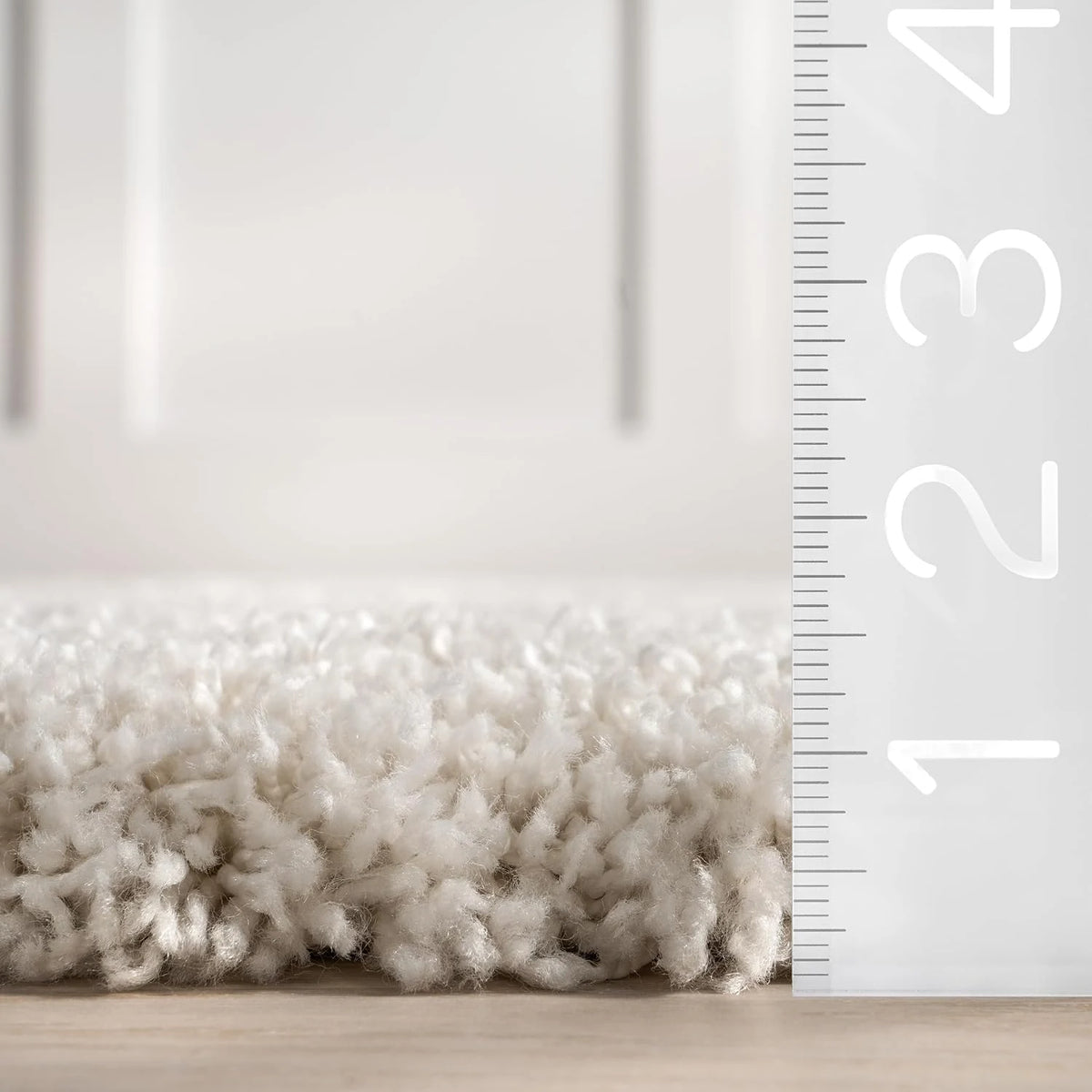 Coco Beige Ripple Collection Plush Shag Rug - Image 2