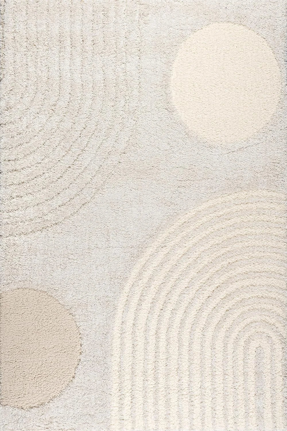 Coco Beige Ripple Collection Plush Shag Rug - Image 3