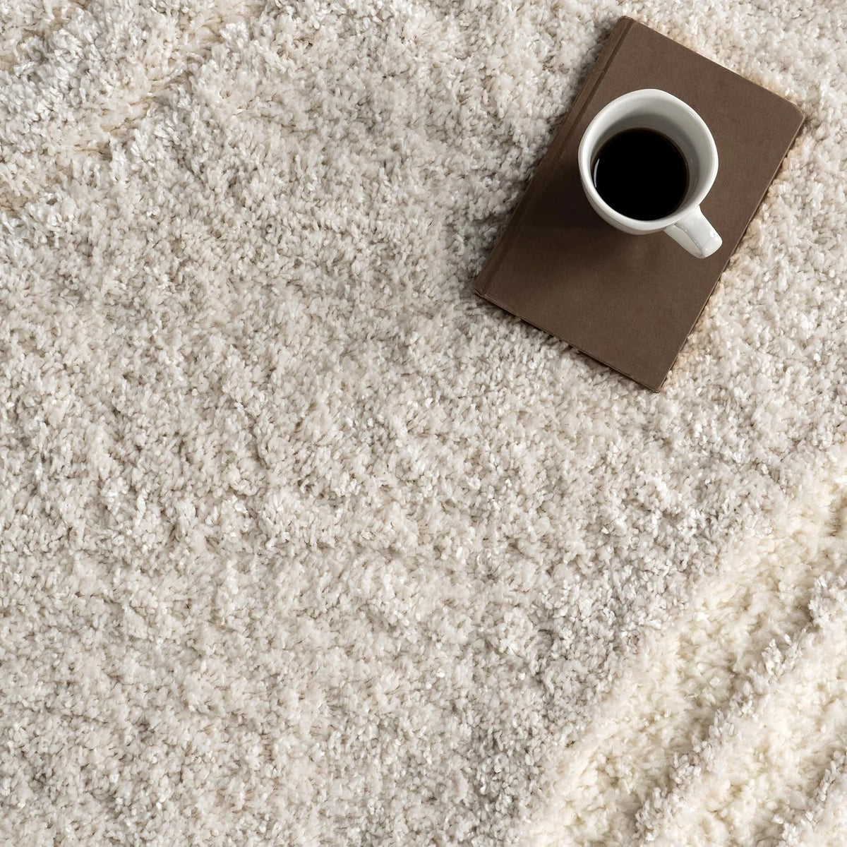 Coco Beige Ripple Collection Plush Shag Rug - Image 5