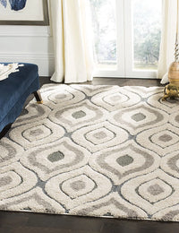 Coco CREAM MULTI Ripple Collection Plush Shag Rug - Image 4