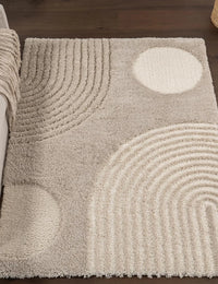 Coco Light Brown Ripple Collection Plush Shag Rug - Image 1