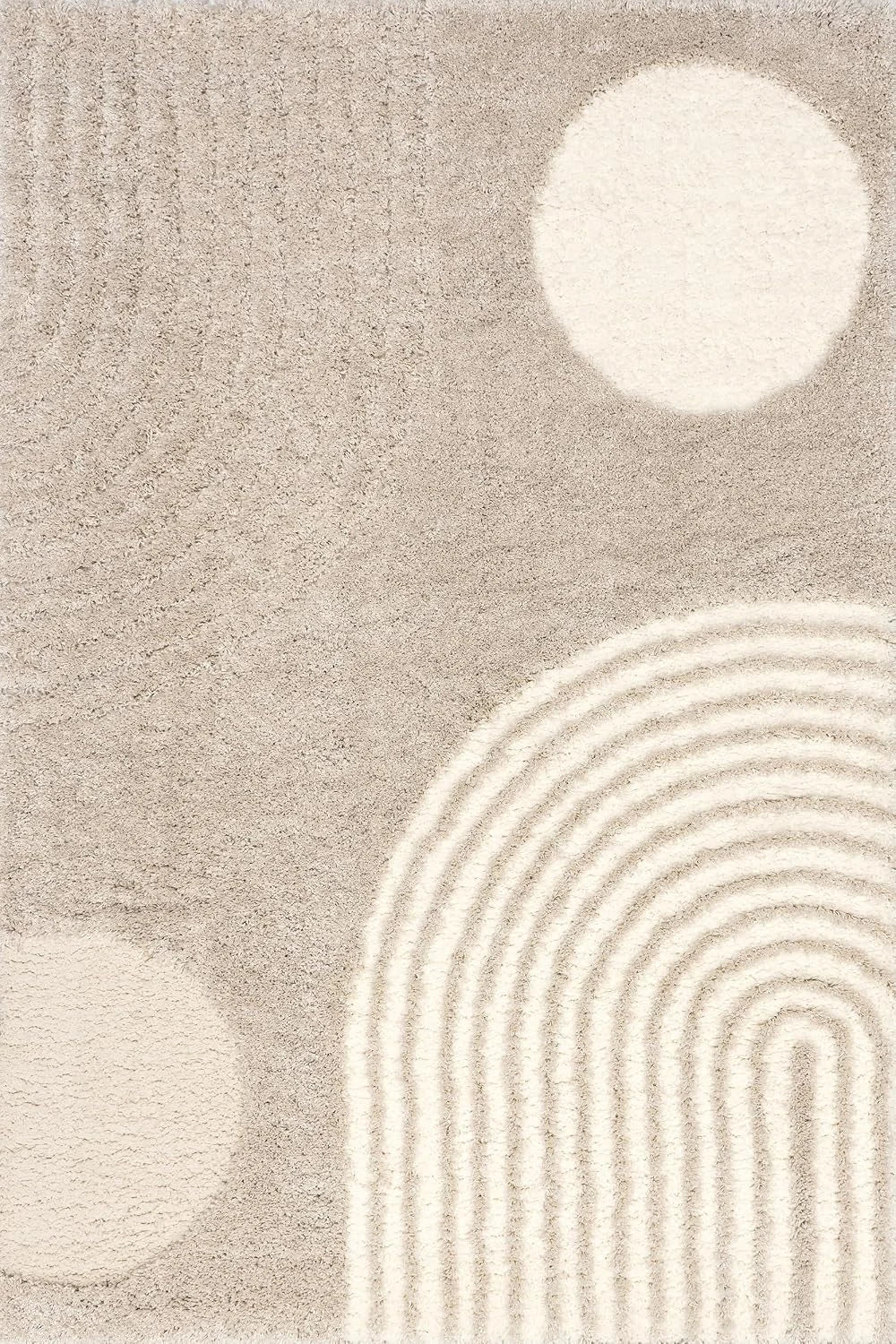 Coco Light Brown Ripple Collection Plush Shag Rug - Image 3