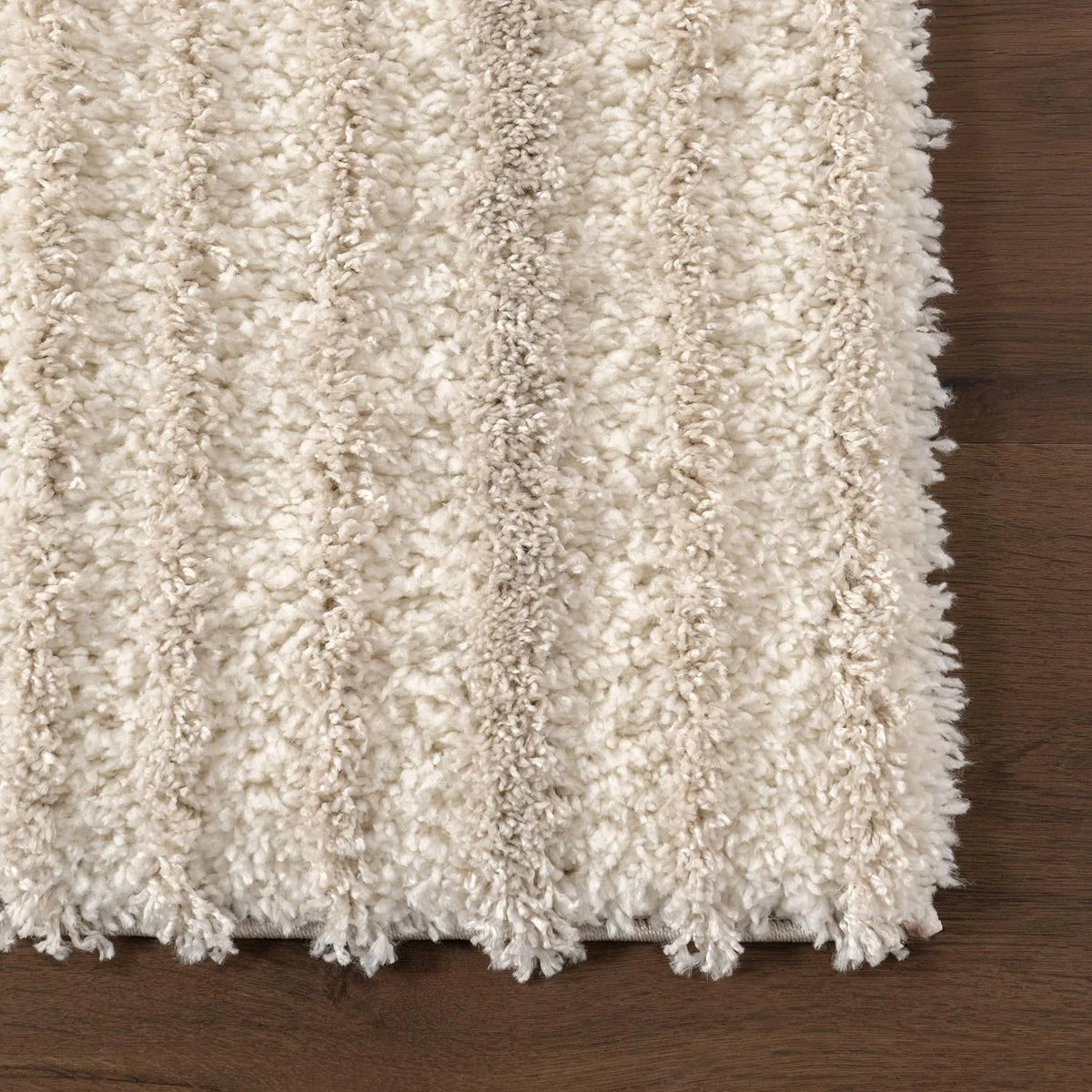 Coco Light Brown Ripple Collection Plush Shag Rug - Image 4