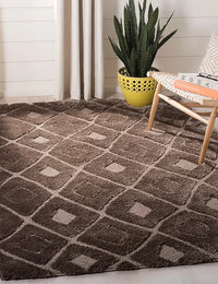 Coco Mushroom Ripple Collection Plush Shag Rug - Image 1