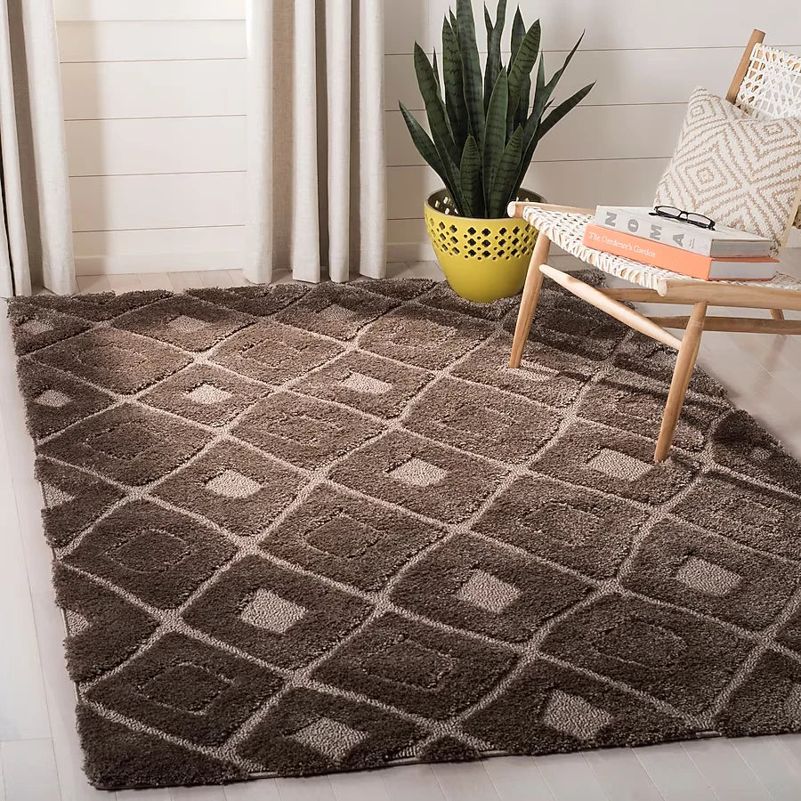 Coco Mushroom Ripple Collection Plush Shag Rug - Image 1