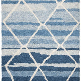 Cosmic Blue, Ivory Retro Collection Plush Shag Rug - Image 2