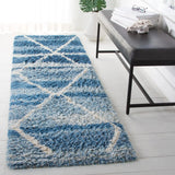 Cosmic Blue, Ivory Retro Collection Plush Shag Rug - Image 3