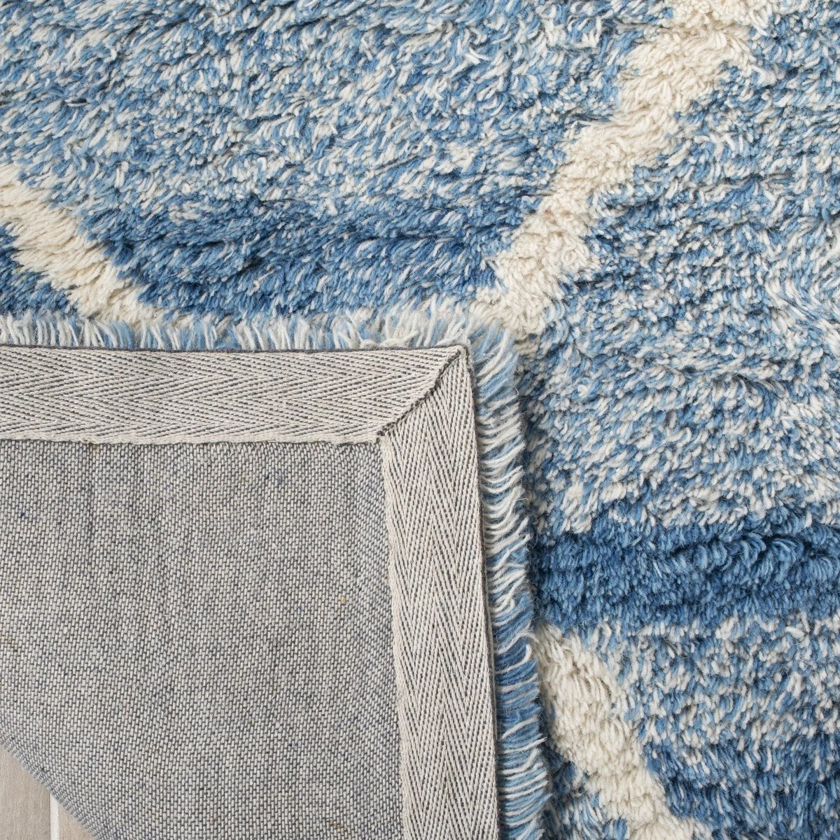Cosmic Blue, Ivory Retro Collection Plush Shag Rug - Image 5
