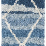 Cosmic Blue, Ivory Retro Collection Plush Shag Rug - Image 6