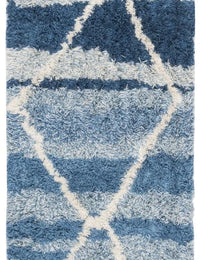 Cosmic Blue, Ivory Retro Collection Plush Shag Rug - Image 6