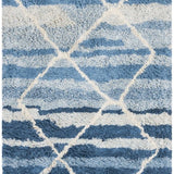 Cosmic Blue, Ivory Retro Collection Plush Shag Rug - Image 7