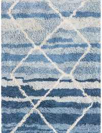 Cosmic Blue, Ivory Retro Collection Plush Shag Rug - Image 7