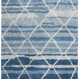 Cosmic Blue, Ivory Retro Collection Plush Shag Rug - Image 8