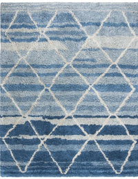 Cosmic Blue, Ivory Retro Collection Plush Shag Rug - Image 8