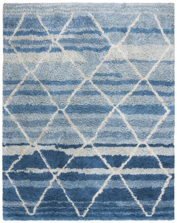 Cosmic Blue, Ivory Retro Collection Plush Shag Rug - Image 8