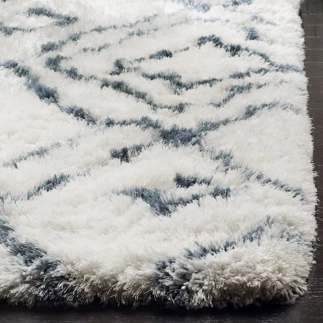 Cosmic Blue Retro Collection Plush Shag Rug - Image 3