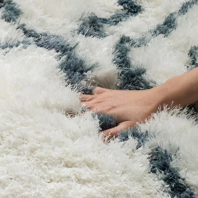 Cosmic Blue Retro Collection Plush Shag Rug - Image 4