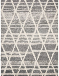 Cosmic Grey, Ivory Retro Collection Plush Shag Rug - Image 2