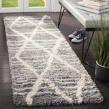 Cosmic Grey, Ivory Retro Collection Plush Shag Rug - Image 3
