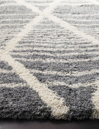 Cosmic Grey, Ivory Retro Collection Plush Shag Rug - Image 5