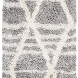 Cosmic Grey, Ivory Retro Collection Plush Shag Rug - Image 6