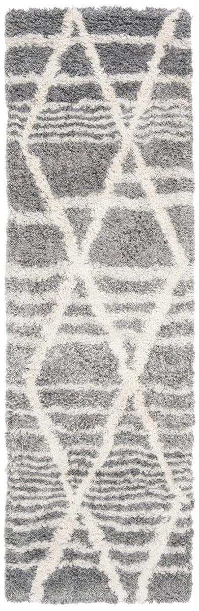 Cosmic Grey, Ivory Retro Collection Plush Shag Rug - Image 6