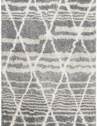 Cosmic Grey, Ivory Retro Collection Plush Shag Rug - Image 7