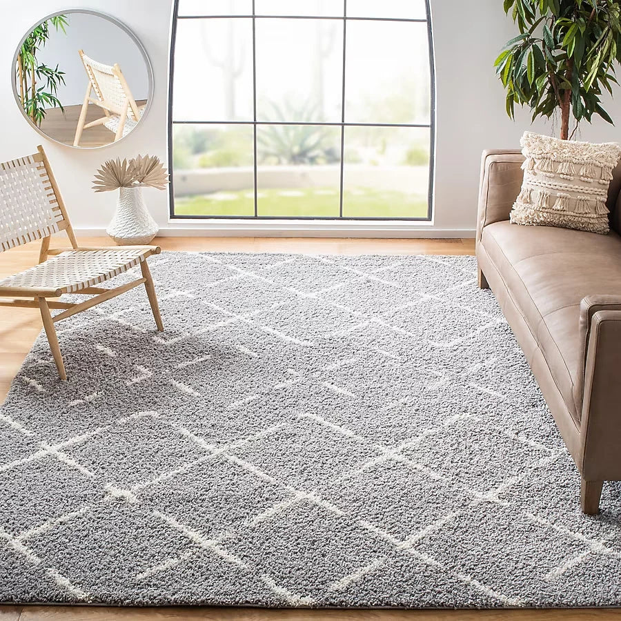 Cosmic Grey Retro Collection Plush Shag Rug - Image 1