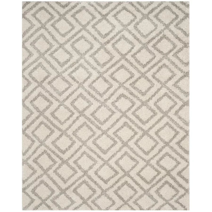 Cosmic Ivory Beige Retro Collection Plush Shag Rug - Image 1