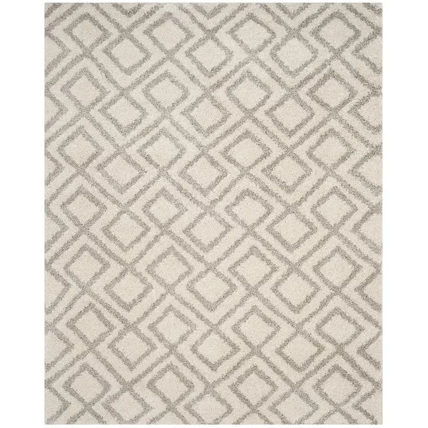 Cosmic Ivory Beige Retro Collection Plush Shag Rug - Image 1