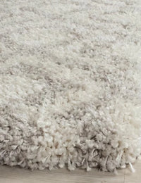 Cosmic Ivory Beige Retro Collection Plush Shag Rug - Image 2