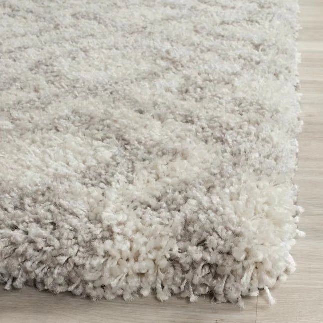 Cosmic Ivory Beige Retro Collection Plush Shag Rug - Image 2