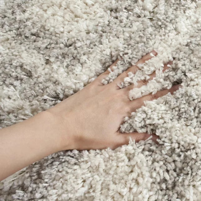 Cosmic Ivory Beige Retro Collection Plush Shag Rug - Image 3