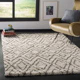 Cosmic Ivory, Grey Retro Collection Plush Shag Rug - Image 1