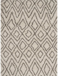 Cosmic Ivory, Grey Retro Collection Plush Shag Rug - Image 2